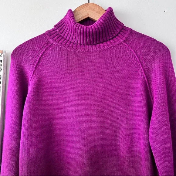 NWT Jeanne Pierre Scandi Girl Fuchsia Turtleneck Sweater Size S - Picture 2 of 9